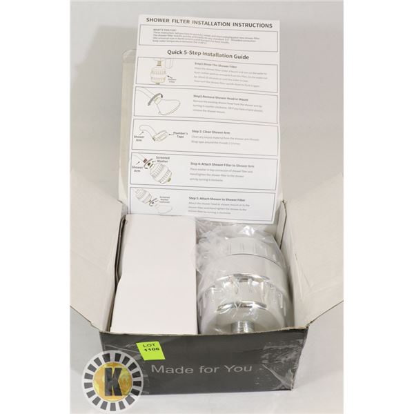 SHOWER HEAD FILTER WITH INSTRUCTIONS