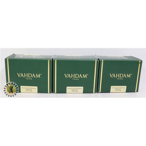 3 BOXES OF VAHDAM TEAS (TURMERIC FENNEL)
