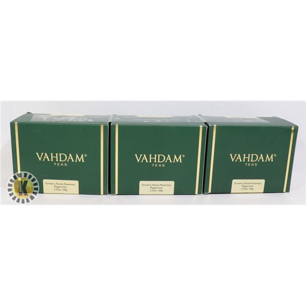 3 BOXES OF VAHDAM TEAS (TURMERIC FENNEL)