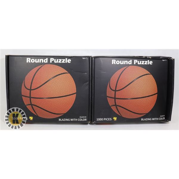 TWO 100PC ROUND PUZZLES (BASKETBALL)