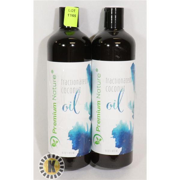 TWO BOTTLES OF FRACTIONATED COCONUT OIL MASSAGE