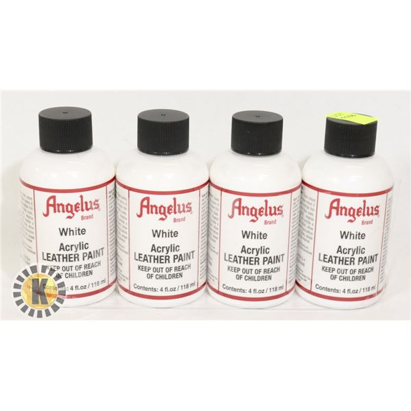4 BOTTLES OF ANGELUS BRAND WHITE ACRYLIC
