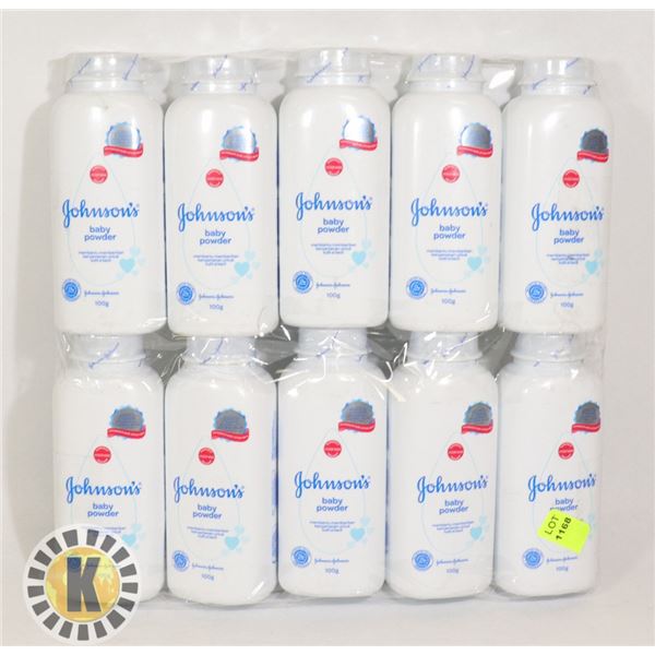 TEN BOTTLES OF JOHNSONS BABY POWDER