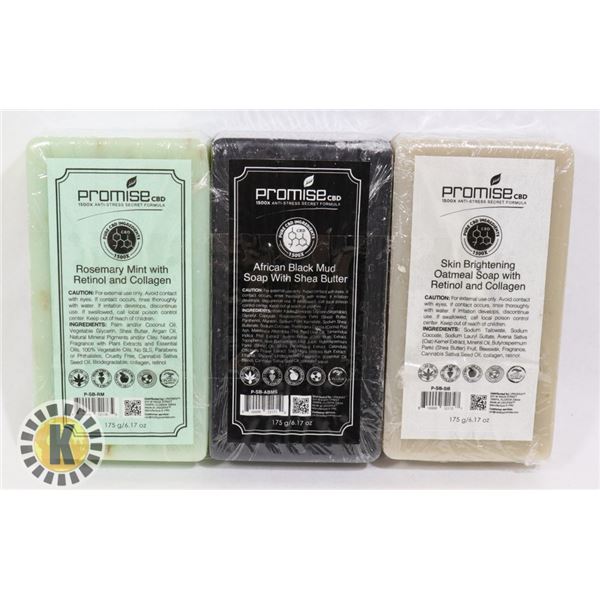 3 ASSORTED BARS OF PROMISE CBD BAR SOAP