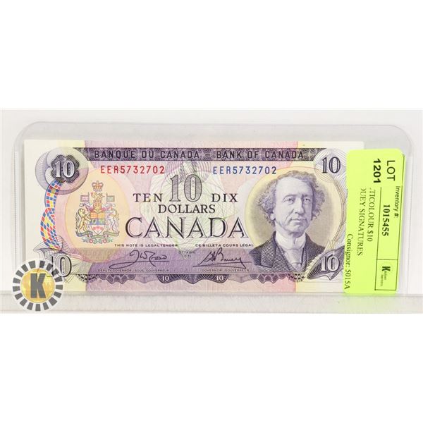 1971 MULTICOLOUR $10 CROW/BOUEY SIGNATURES