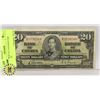 Image 1 : 1937 GEORGE VI CANADIAN $20 BANKNOTE