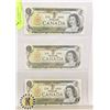 Image 1 : LOT OF 3- 1973 SEQUENTIAL CANADIAN $1 BILLS