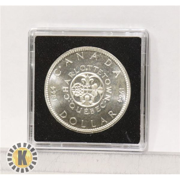 1964 CHARLOTTETOWN CANADIAN SILVER $1 COIN