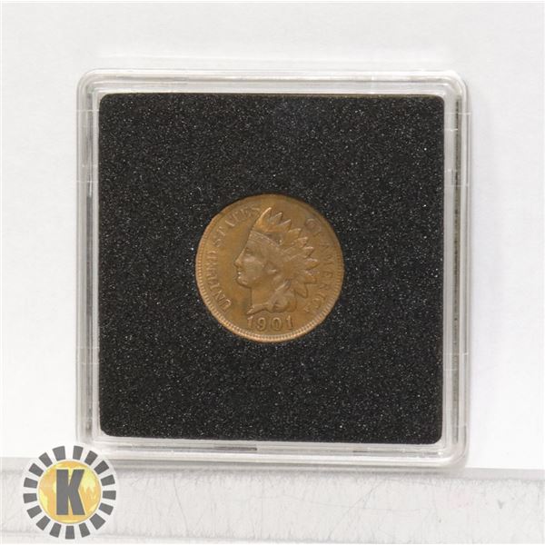 1901 USA INDIAN HEAD COPPER PENNY.