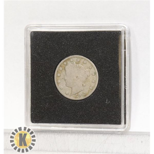 LOW MINTAGE 1912D USA LIBERTY HEAD 5 CENT