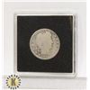 Image 1 : 1898 USA BARBER HEAD SILVER 25 CENT COIN