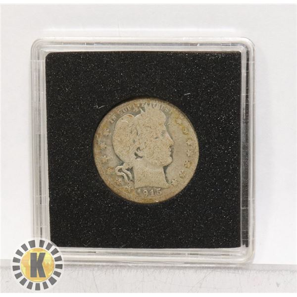 1915D USA SILVER BARBER HEAD 25 CENT COIN