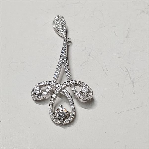 SILVER CUBIC ZIRCONIA  PENDANT (~WEIGHT 3.4G)