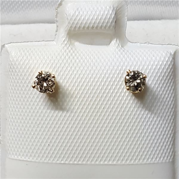14K YELLOW GOLD DIAMOND(0.18CT) EARRINGS