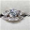 Image 1 : SILVER CUBIC ZIRCONIA  RING (~SIZE 7)