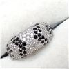 Image 2 : SILVER CUBIC ZIRCONIA ONYX RING (~SIZE 7.5)