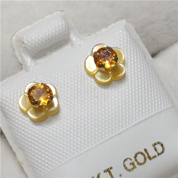 10K YELLOW GOLD CITRINE EARRINGS