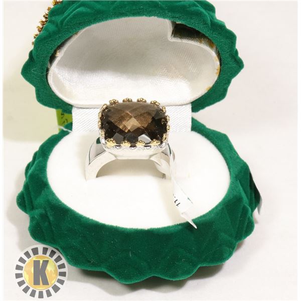 SILVER LABRADORITE RING (~SIZE 7)