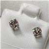Image 3 : 14K WHITE GOLD DIAMOND(0.6CT,SI1-SI2,G-H) EARRINGS