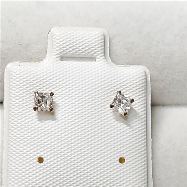 14K YELLOW GOLD CUBIC ZIRCONIA EARRINGS