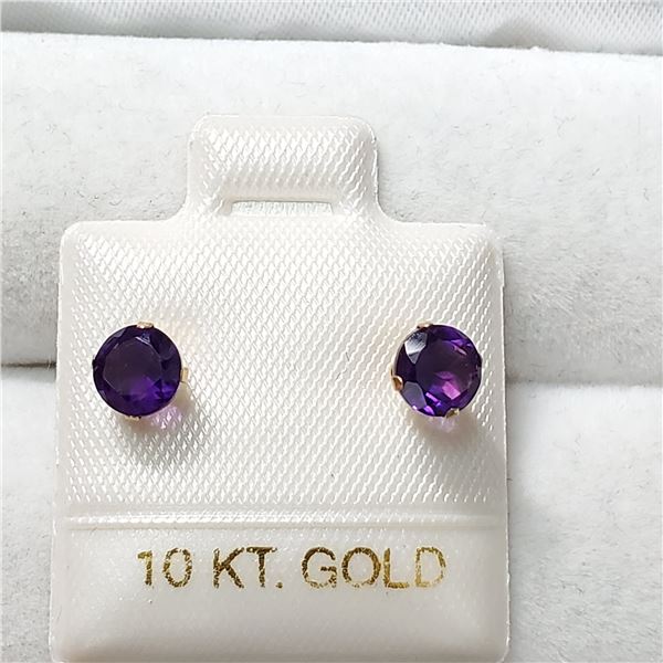 10K YELLOW GOLD AMETHYST EARRINGS