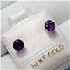 Image 2 : 10K YELLOW GOLD AMETHYST EARRINGS