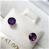 Image 3 : 10K YELLOW GOLD AMETHYST EARRINGS