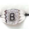 Image 1 : SILVER CUBIC ZIRCONIA RING (~SIZE 10)