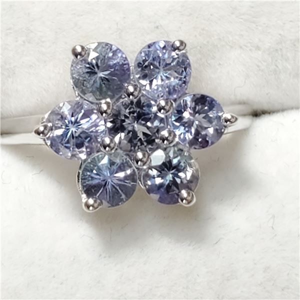 SILVER TANZANITE(1.1CT) RING (~SIZE 7)(~WEIGHT 3G)