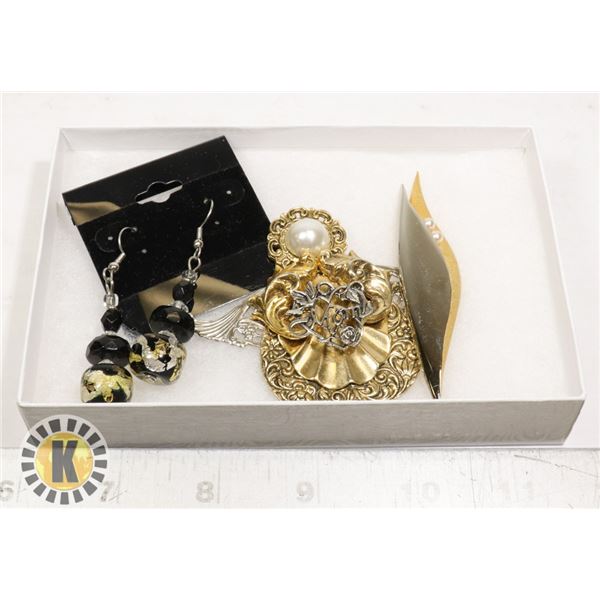 LOT OF 3 MIXED COSTUME JEWELRY PIECES