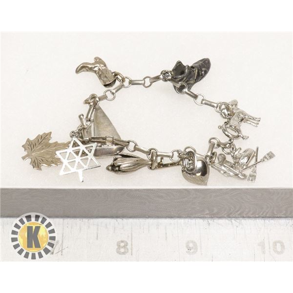 VINTAGE CHARM BRACELET WITH 10 CHARMS