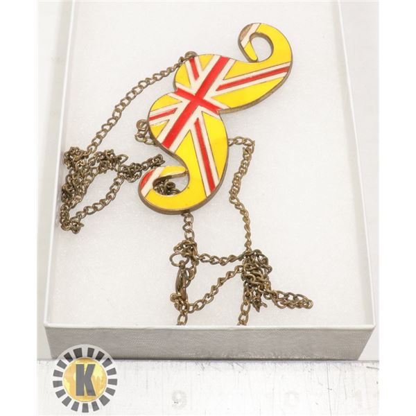 INTERESTING BRITISH MOUSTACHE COSTUME NECKLACE
