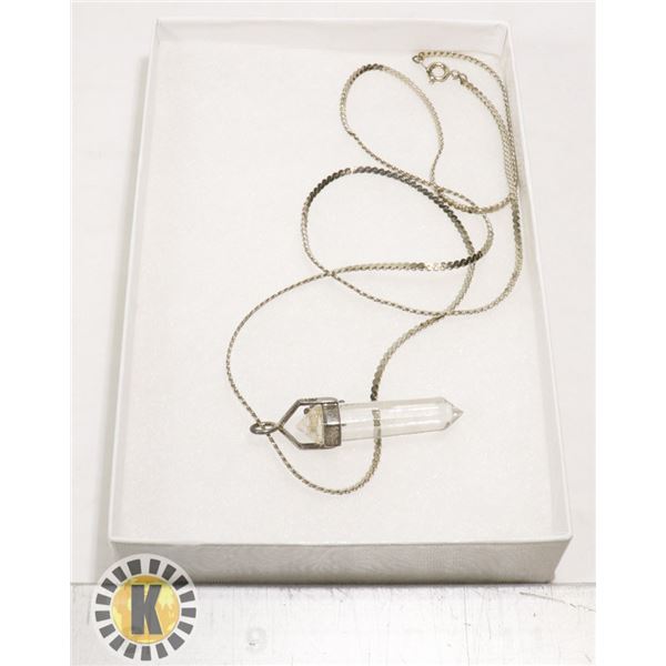 .925 STERLING CRYSTAL PENDANT ON 24" CHAIN