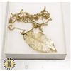Image 1 : 24K GOLD DIPPED LEAF ON LARGE 48'' CHAIN