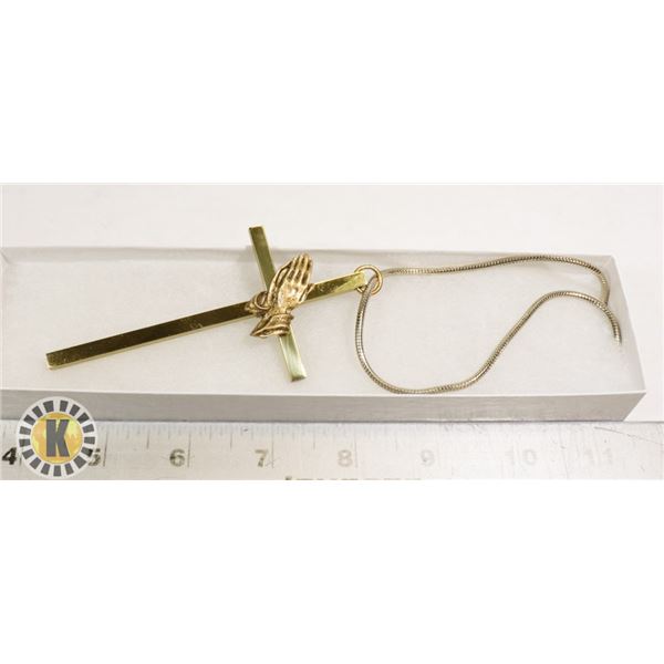 LARGE 4" CROSS PENDANT WITH CHAIN