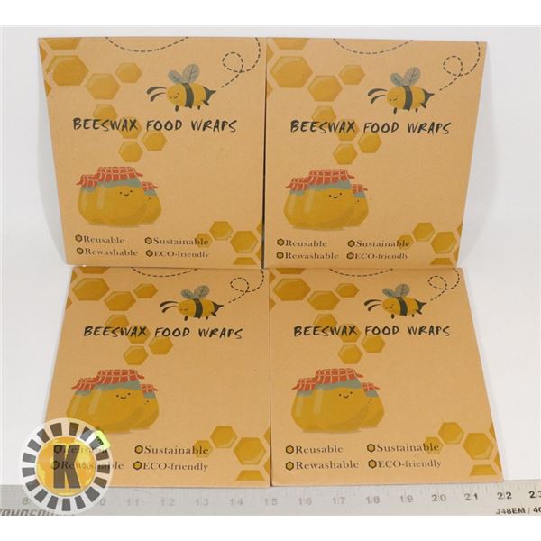 4 PACKS OF BEEZWAX FOOD WRAPS