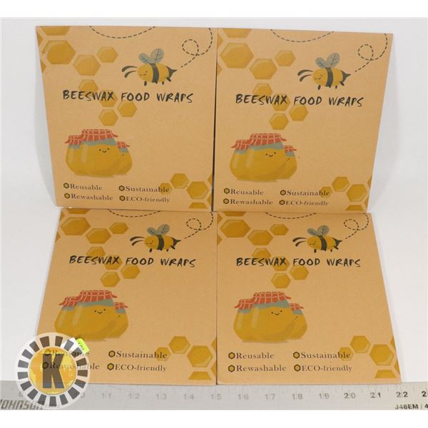 4 PACKS OF BEEZWAX FOOD WRAPS