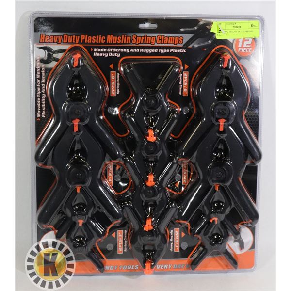 NEW 12PC HEAVY DUTY SPRING CLAMPS