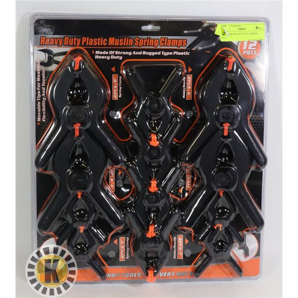NEW 12PC HEAVY DUTY SPRING CLAMPS
