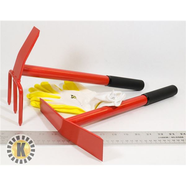 FLAT OF HEAVY DUTY GARDENING TOOLS WITH ACCESSORIES