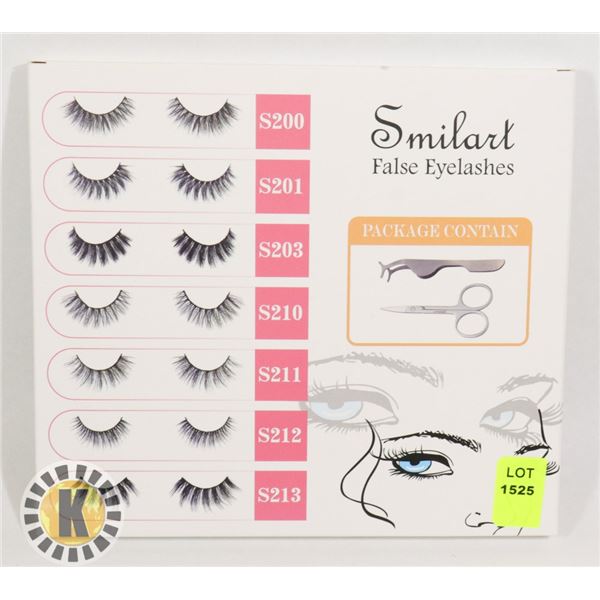 PACKAGE OF SMILART FALSE EYELASHES WITH TOOLS