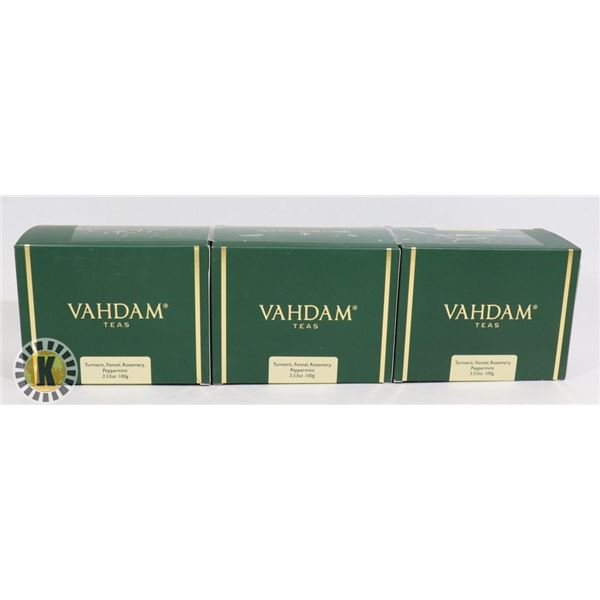 THREE BOXES OF VAHDAM TEA (100G EACH)