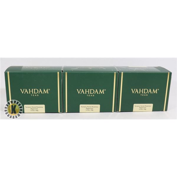 THREE BOXES OF VAHDAM TEA (100G EACH)