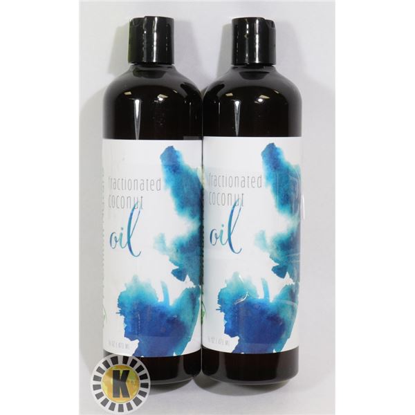 TWO BOTTLES OF FRACTIONATED COCONUT OIL
