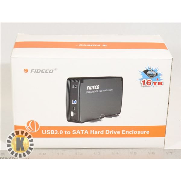 FIDECO USB 3.0 TO SATA HARD DRIVE ENCLOSURE