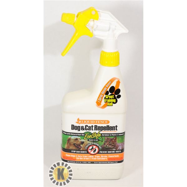 BOTTLE OF LIQUID FENCE DOG AND CAT REPELLENT