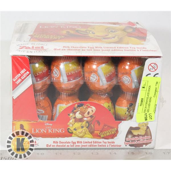 CASE WITH 24 CHOCOLATE EGGS WITH PRIZE LOIN KING