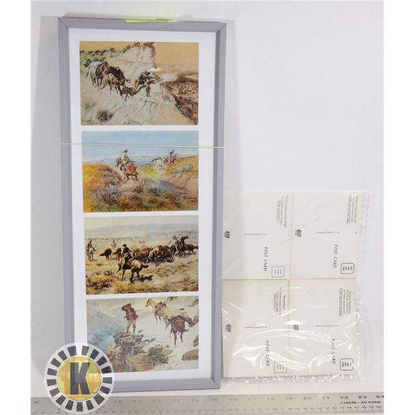 ORIGINAL VINTAGE CHARLES RUSSELL POSTCARDS- 1940'S