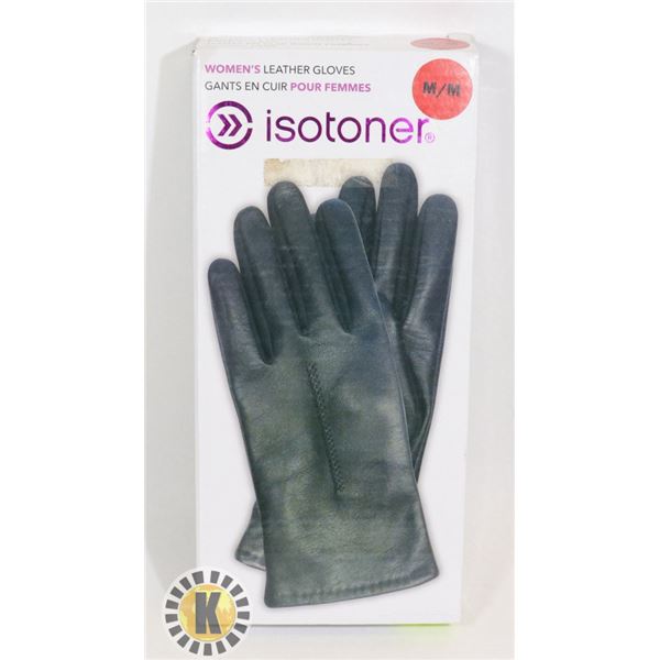 ISOTONER WOMENS LEATHER GLOVES