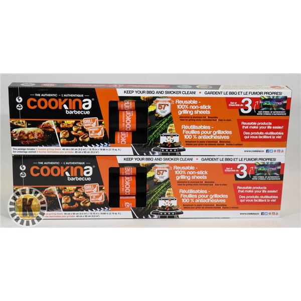 TWO BOXES OF COOKINA BARBECUE NON STICK GRILLING